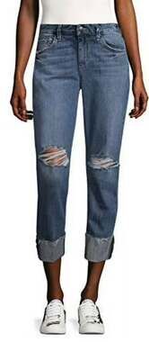 Joe's Jeans The Billie Ankle Distressed Cuffed Denim Jeans Size 28- Grunge